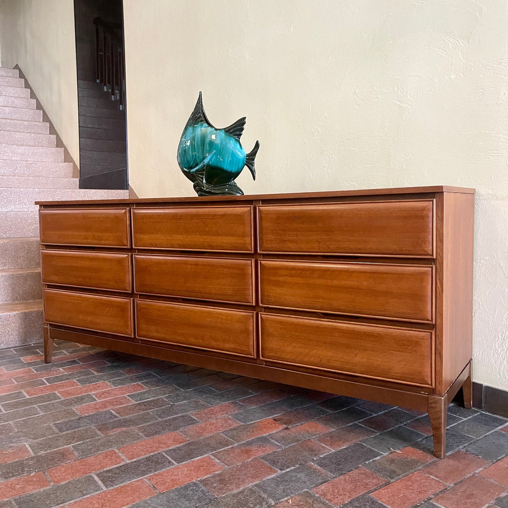 Vintage walnut storage dresser by HPL Furniture