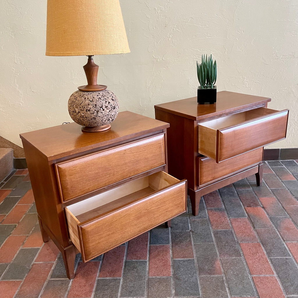 Vintage Walnut Nightstands by HPL Furniture