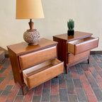 Vintage Walnut Nightstands by HPL Furniture