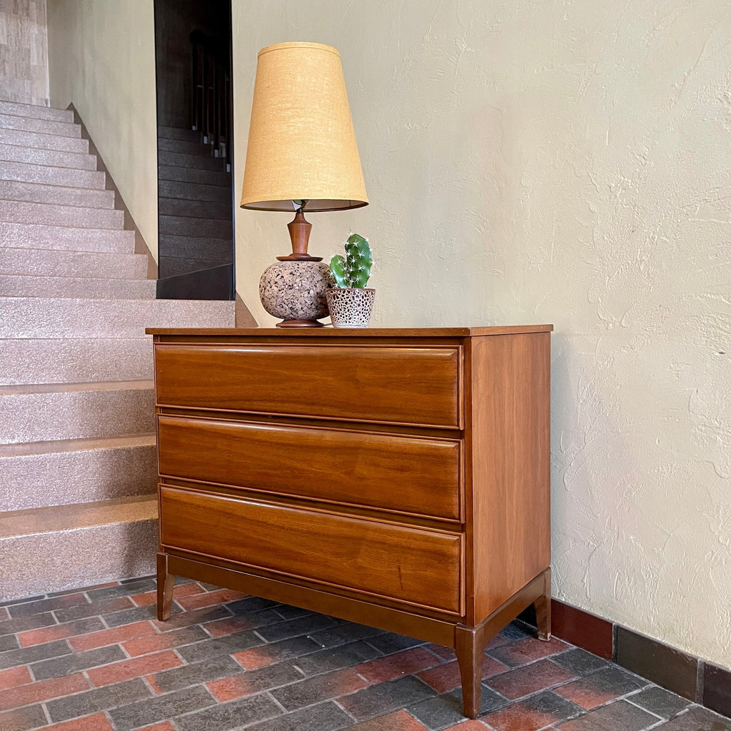 Vintage Three  Drawer Walnut Dresser by HPL Furniture