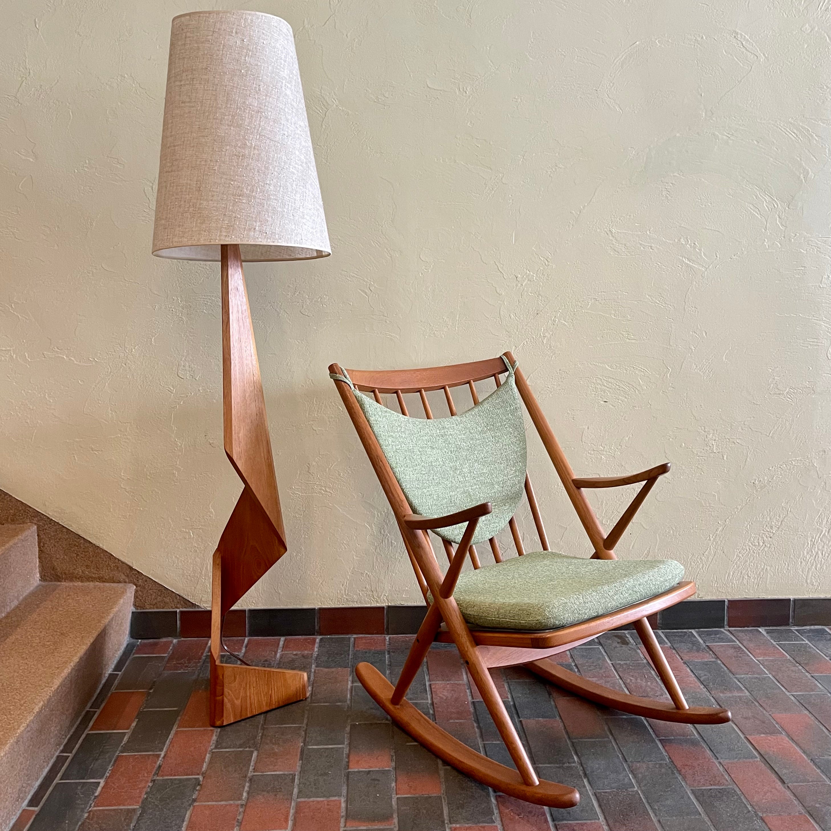 Solid Teak Rocking Chair by Frank Reenskaug for Bramin, Denmark. 