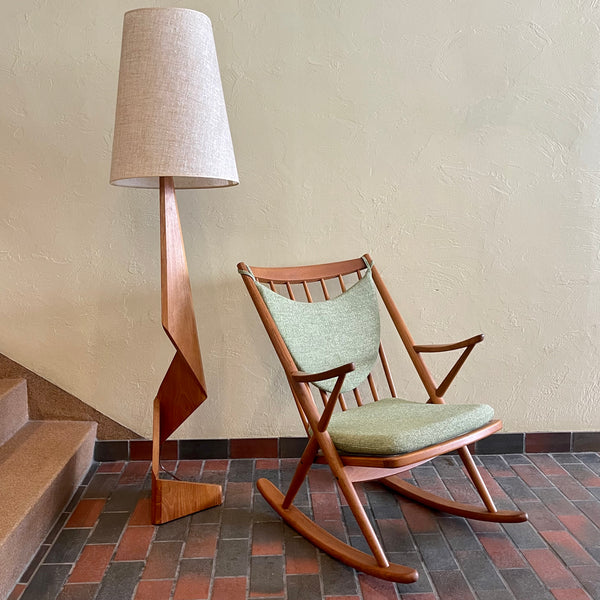Solid Teak Rocking Chair by Frank Reenskaug for Bramin, Denmark. 