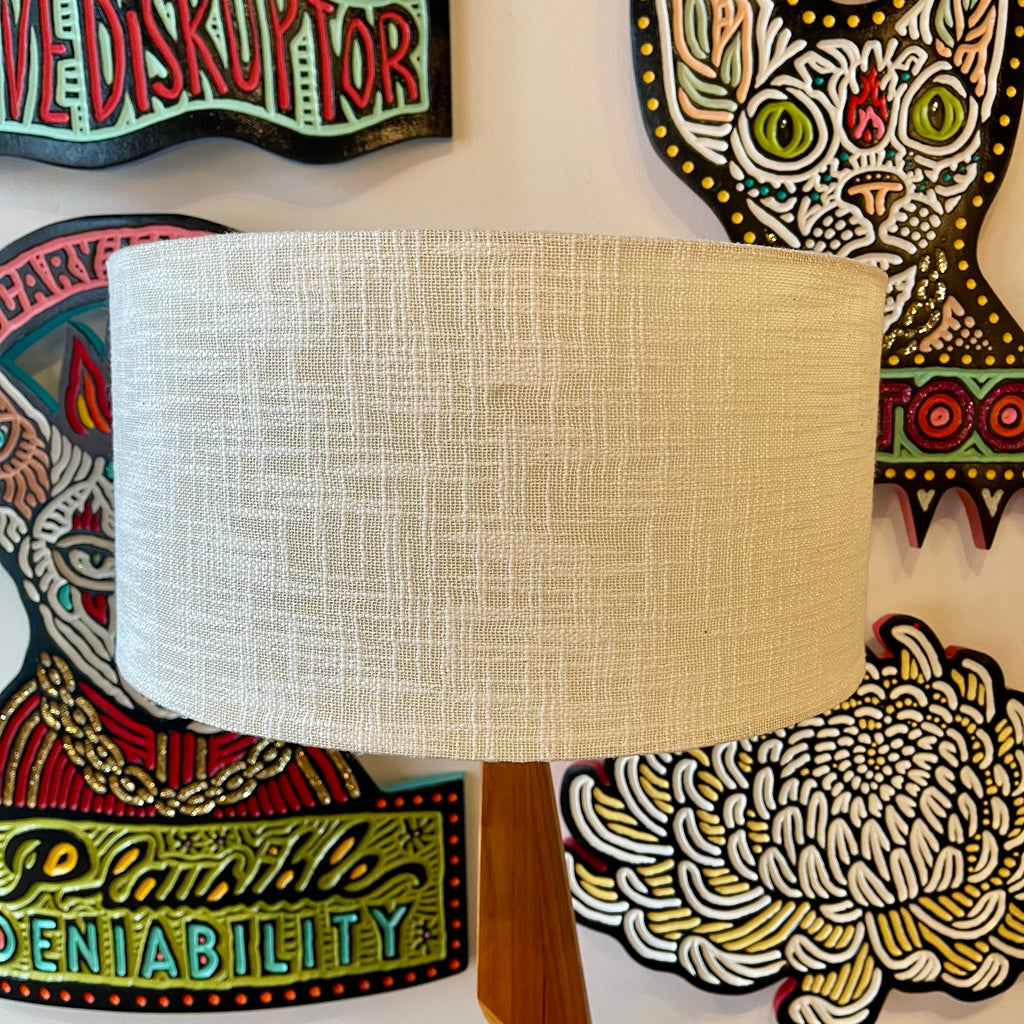 Refinished 1960s Danish Mid-Century Modern Sculpted Teak ZigZag Table Lamp