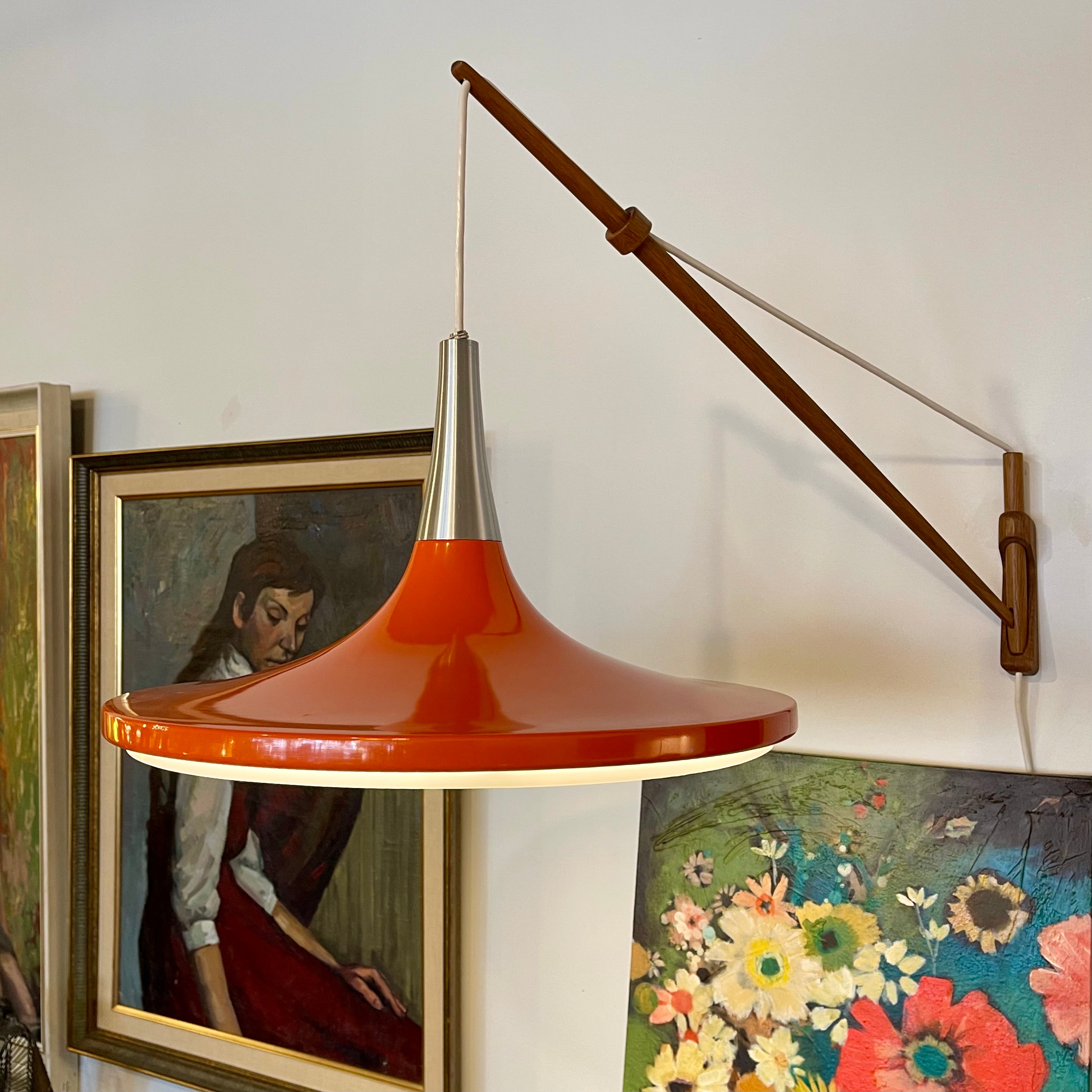 Lisa Johansson-Pape Teak Wall-mounted Swing Arm Lamp