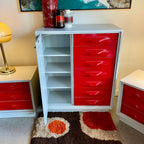 Interior storage detail of TRECO vintage wardrobe