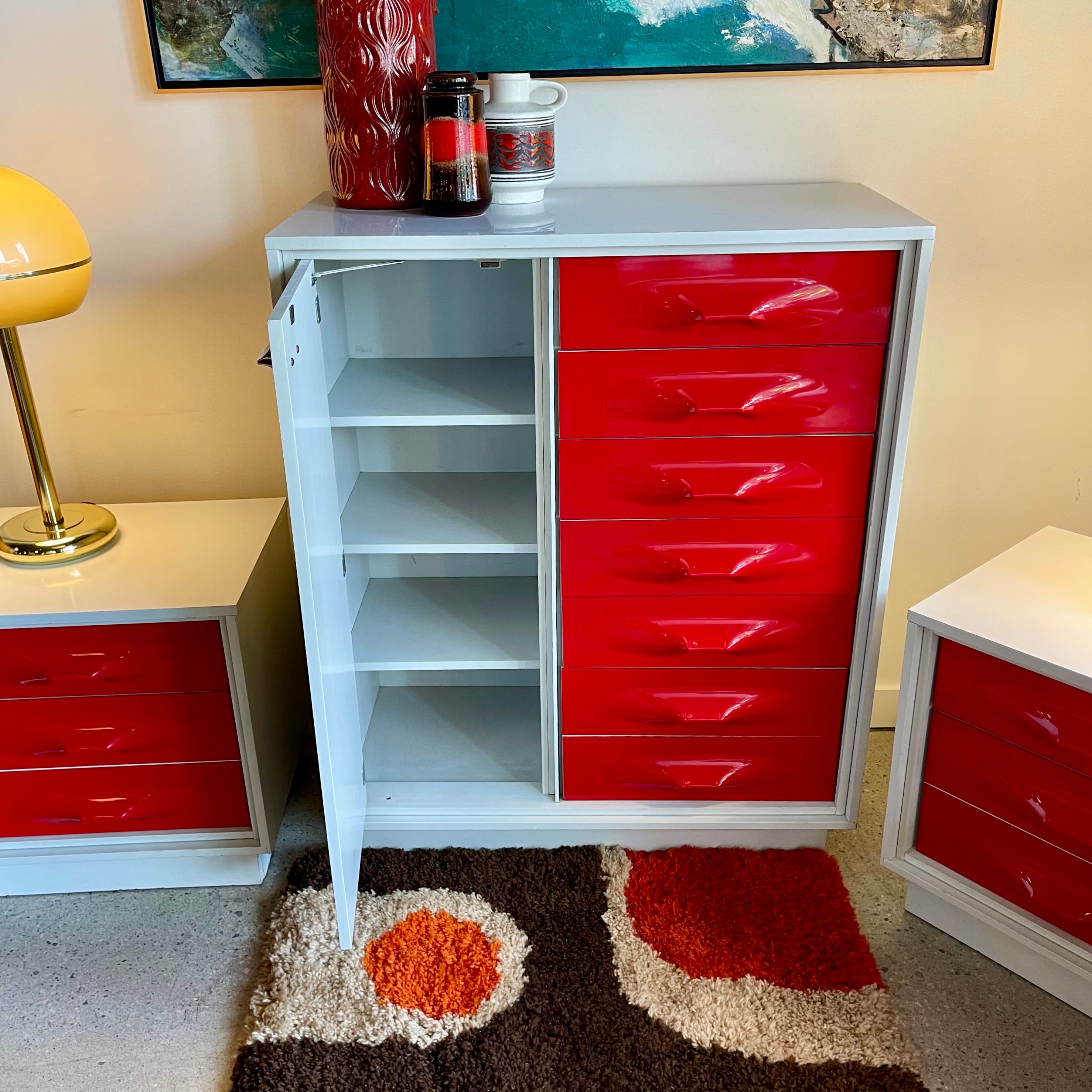 Space Age TRECO Wardrobe and Nightstands.