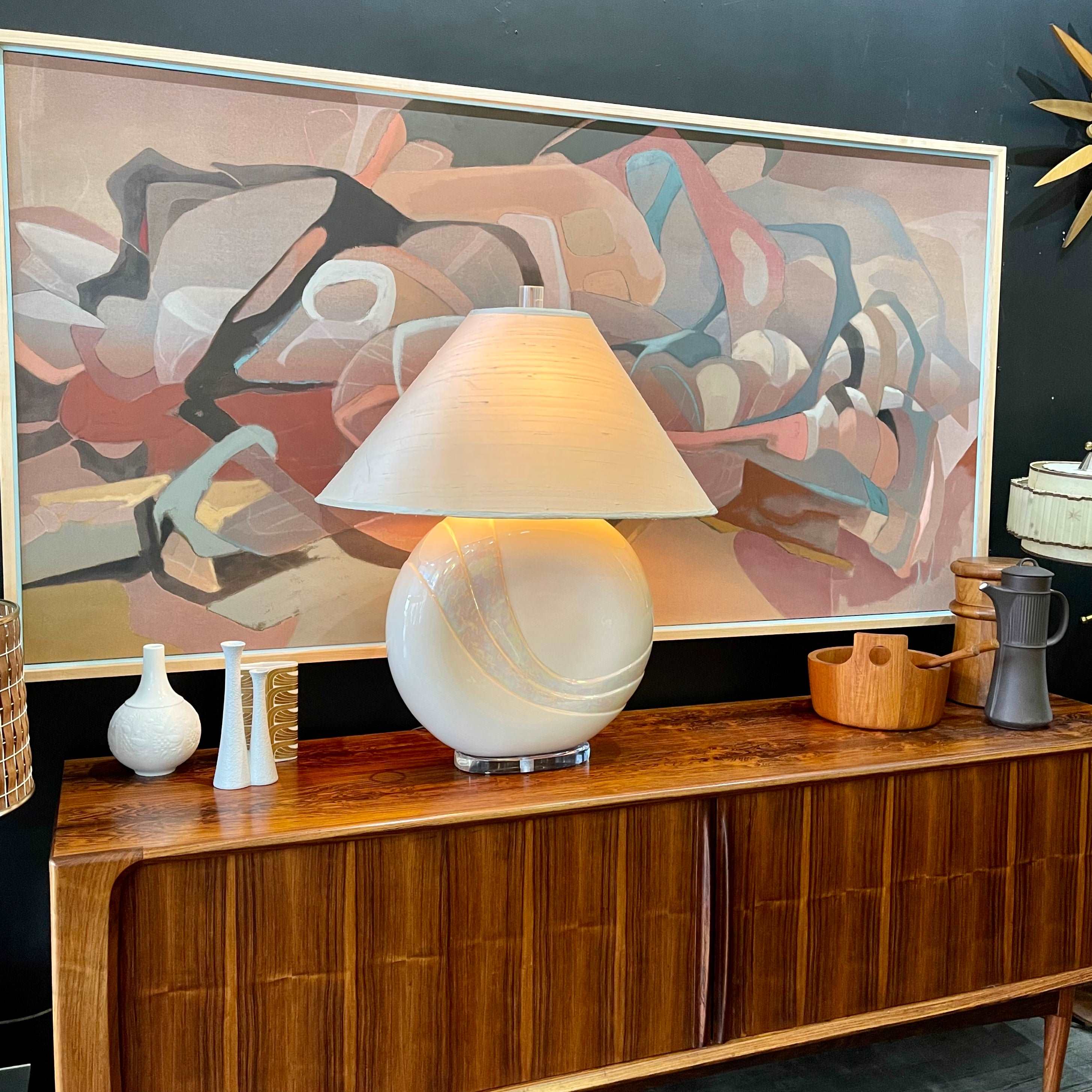 1980s Opalescent Table Lamp | Van Teal - Mr. Mansfield Vintage