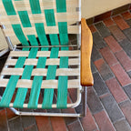 Two Vintage Folding Aluminum Patio Chairs and Table Set | Mr.Mansfield Vintage 