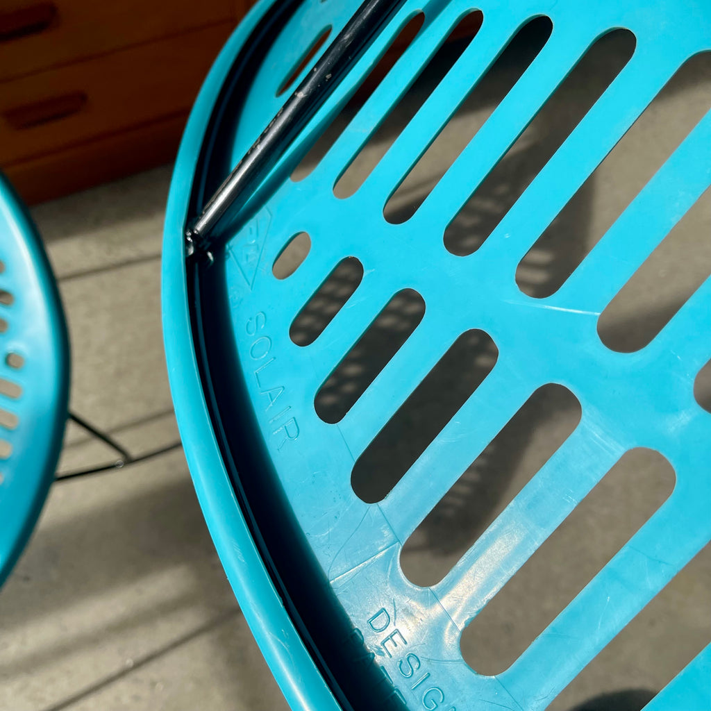 2 Vintage Blue Solair Chairs Made in Canada
