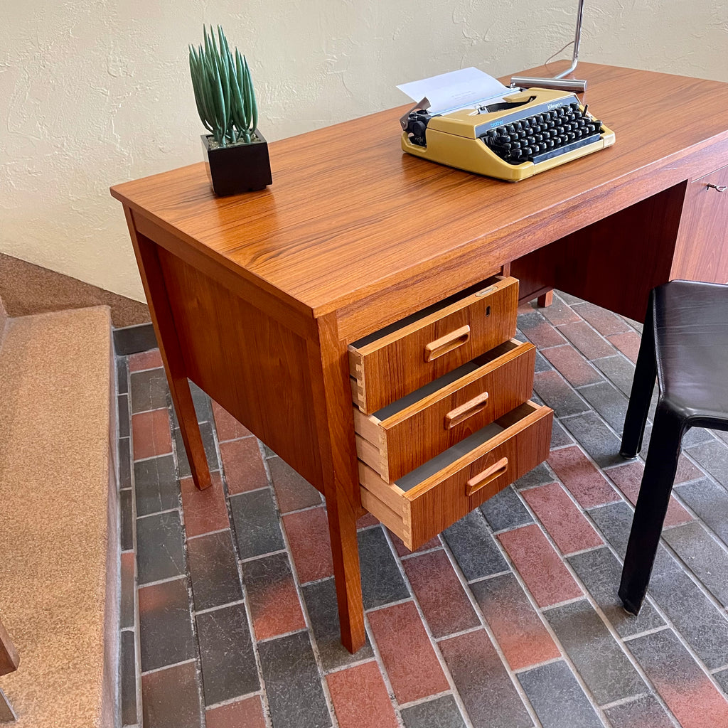 Vintage Teak Open Back Desk | Mr. Mansfield Vintage