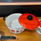 Merry Mushrooms cookware lid and handle detail