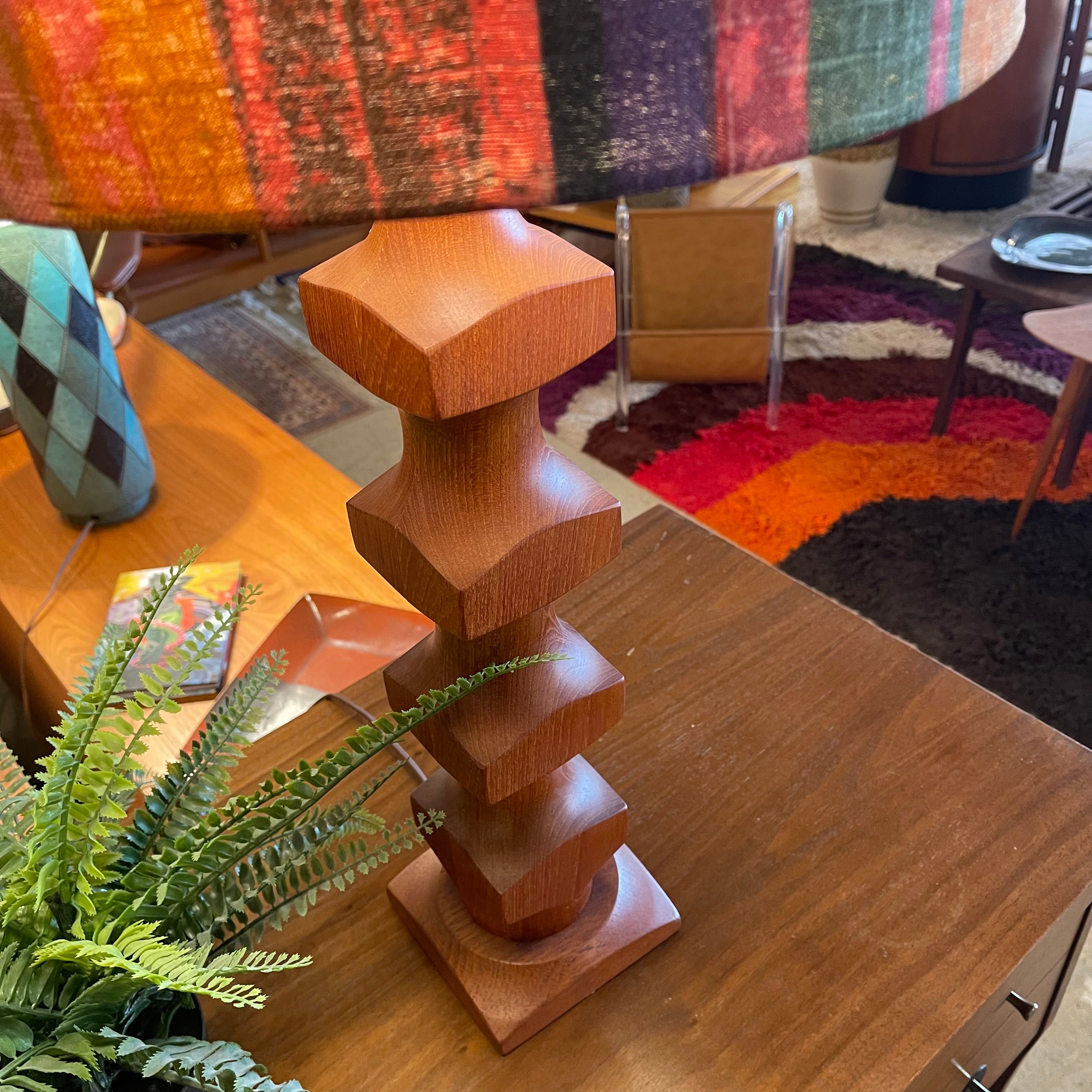 Solid Teak Mid-Century Modern Lamp