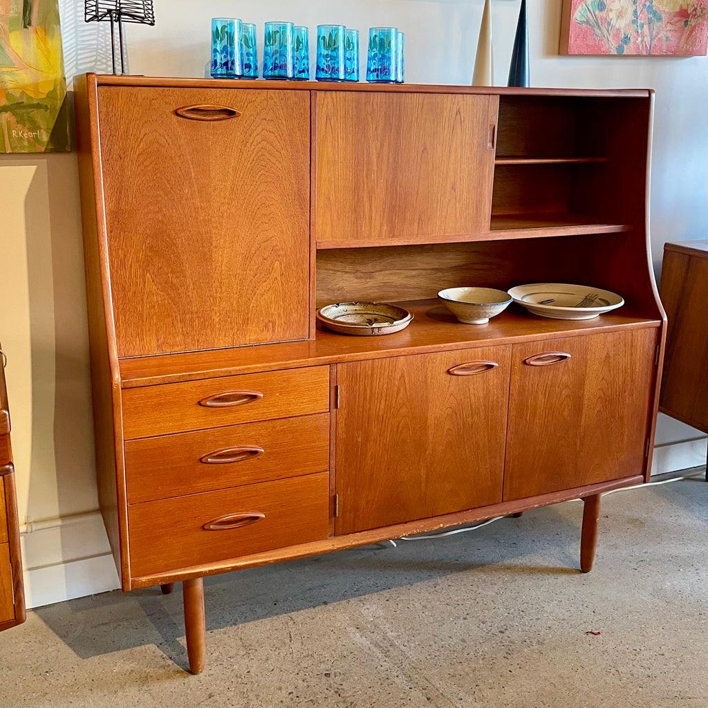Mid-century Teak Highboard Credenza