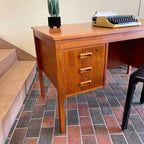 Vintage Teak Open Back Desk | Mr. Mansfield Vintage