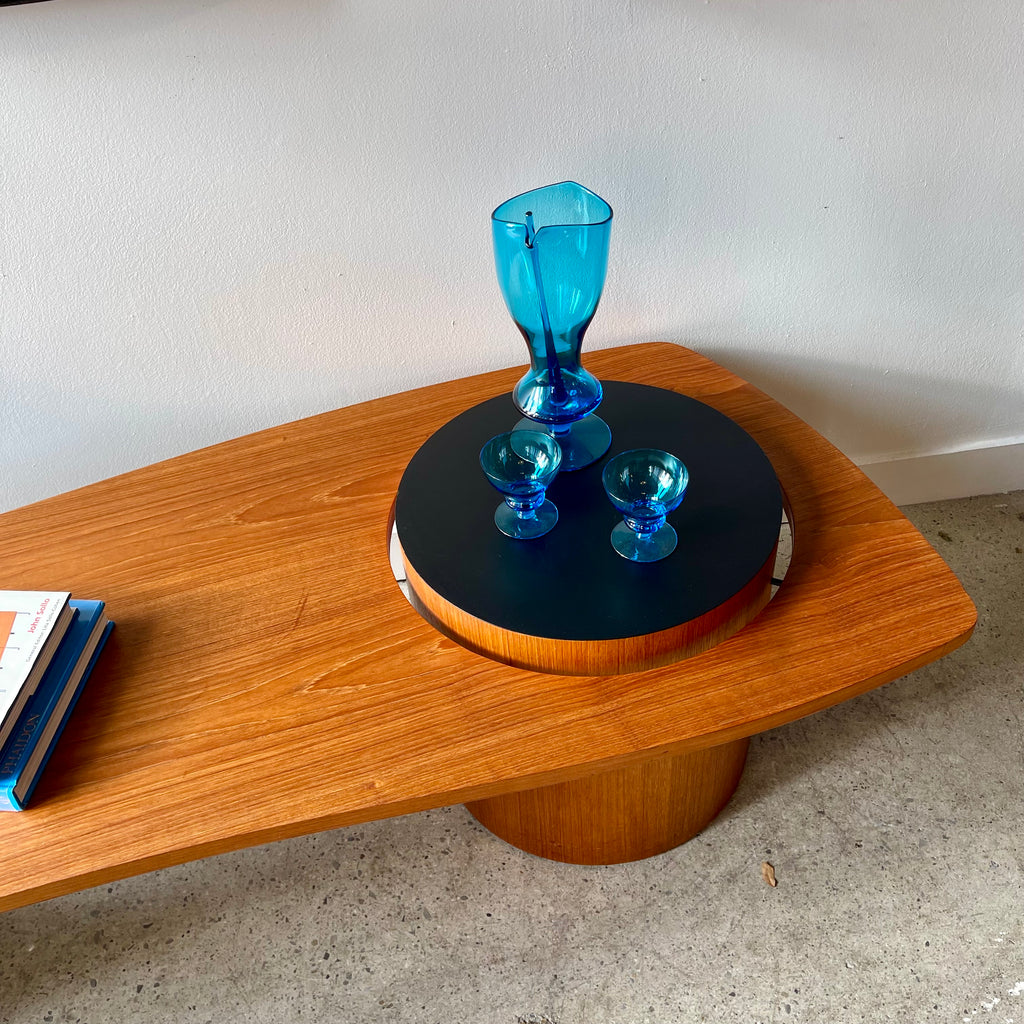 Mid-Century RS Associates Teak Martini Coffee Table. Measurements: L59.5", D23.5",  H17"