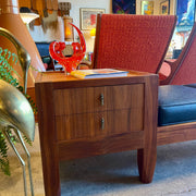 Vintage Walnut Gossip Bench | Drawers