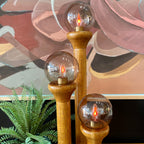 Close-up of smoky globe shade on Space Age Modeline lamp
