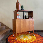 Danish Teak Hydraulic Pop Up Drinks Cabinet Bar by Kai Kristiansen | Mr. Mansfield Vintage