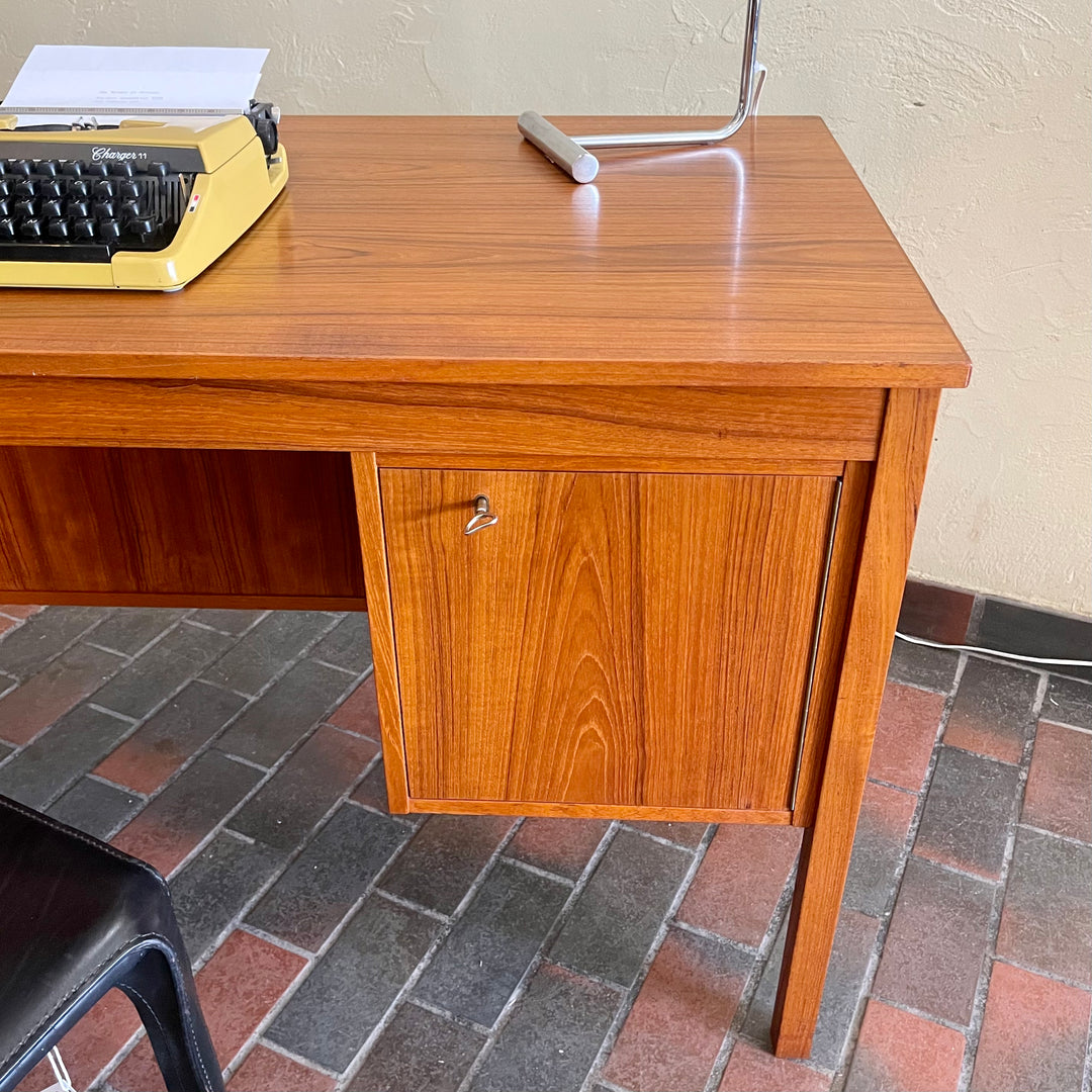 Vintage Teak Open Back Desk | Mr. Mansfield Vintage