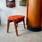 Mid-century R. Huber ottoman with upholstered seat
