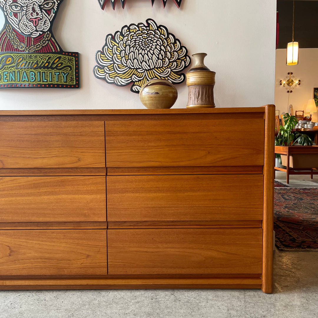 Teak Nine Drawer Dresser