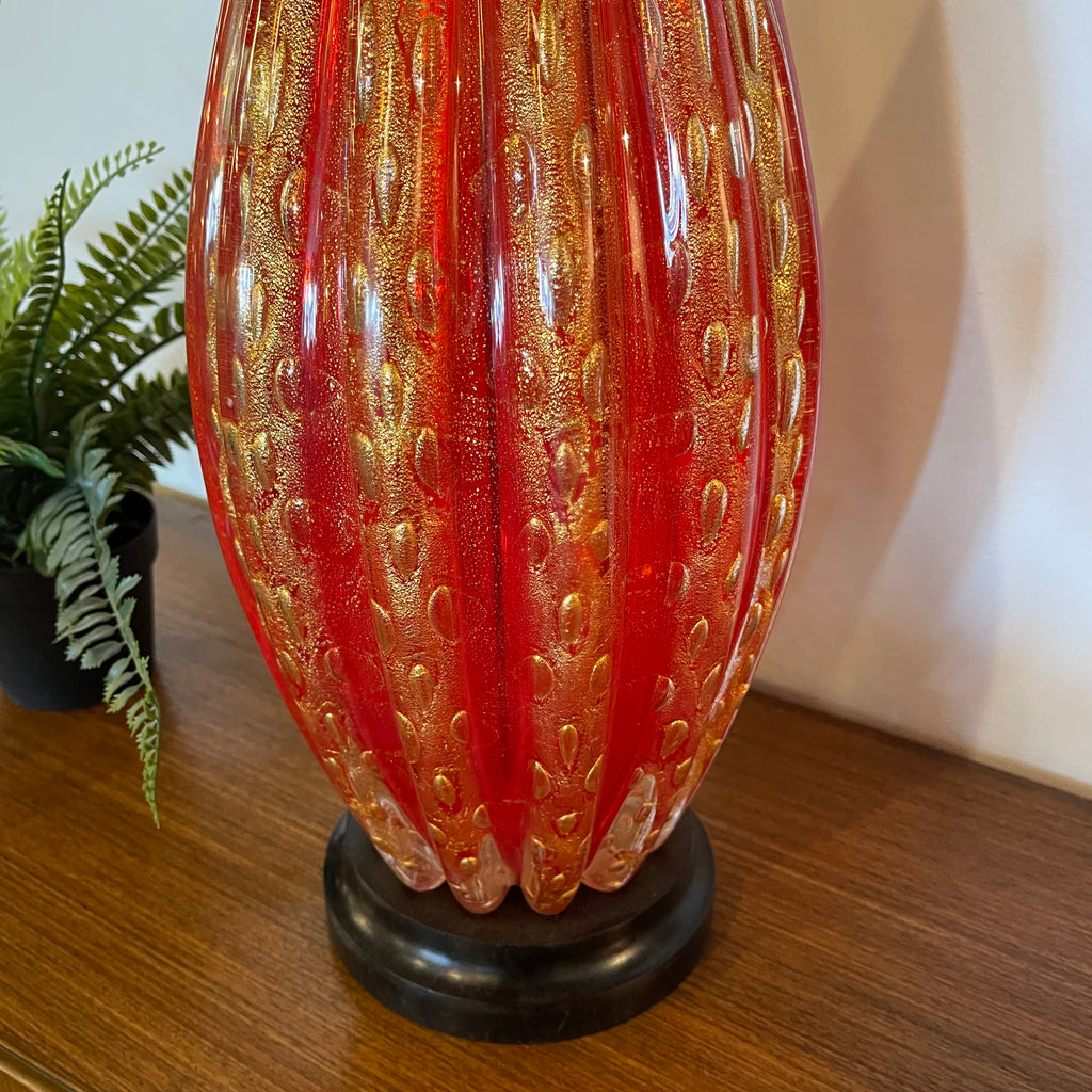 1960s Italian Barovier & Toso Murano Glass Lamp