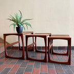 Vintage Nesting Tables by E. Gomme for G-Plan Perfect for adding versatility to any living space, these nesting tables offer both style and functionality, serving as side tables or separate accents. 