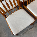 Close-up of upholstered seat on RS Associates  teak dining chair
