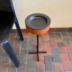 Mid Century Teak and Pottery Ashtray on a Metal Stand | Mr. Mansfield Vintage 