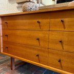 Mid Century RS Associates Teak Six Drawer Dresser with Black Metal Pulls | Mr. Mansfield Vintage 