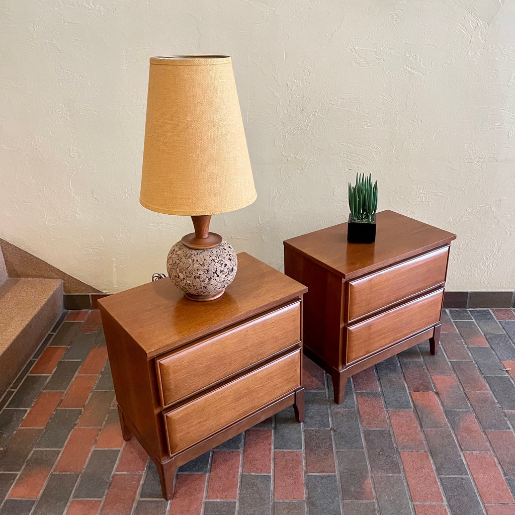 Vintage Walnut Nightstands by HPL Furniture