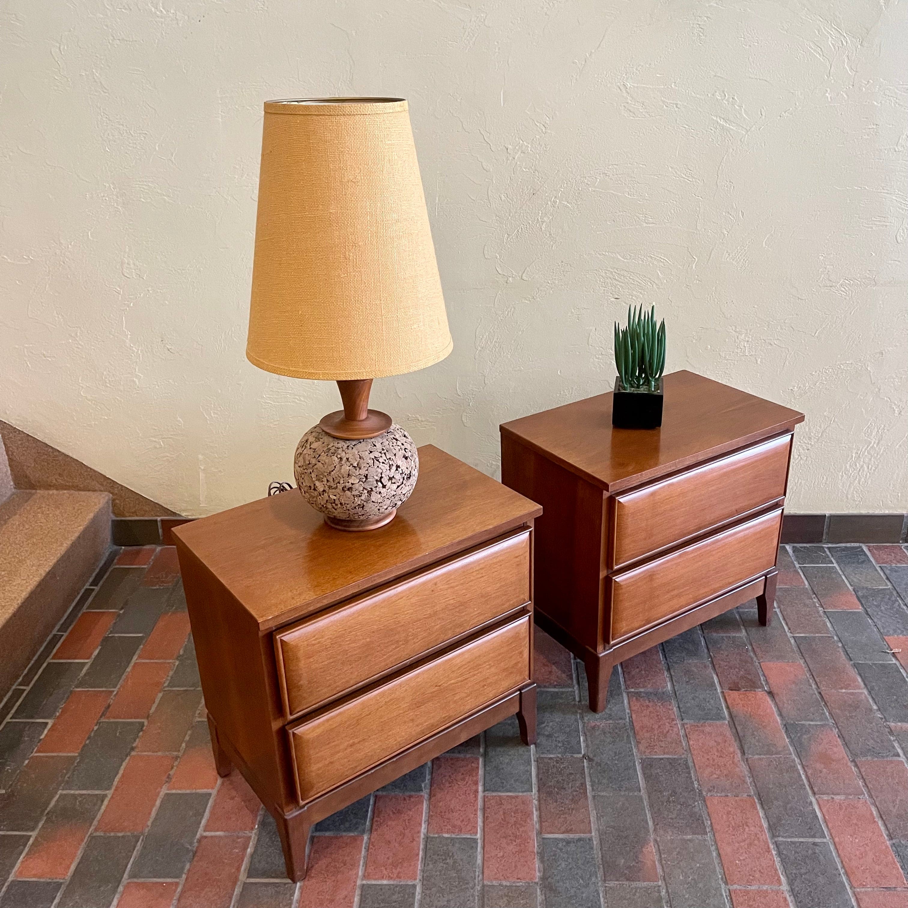 Vintage Walnut Nightstands by HPL Furniture