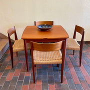 Teak Draw Leaf Flip Top Games Table Made in Denmark