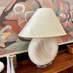 1980s DECO Large Opalescent Pottery and Lucite Table Lamp | signed by Van Teal |Mr. Mansfield Vintage