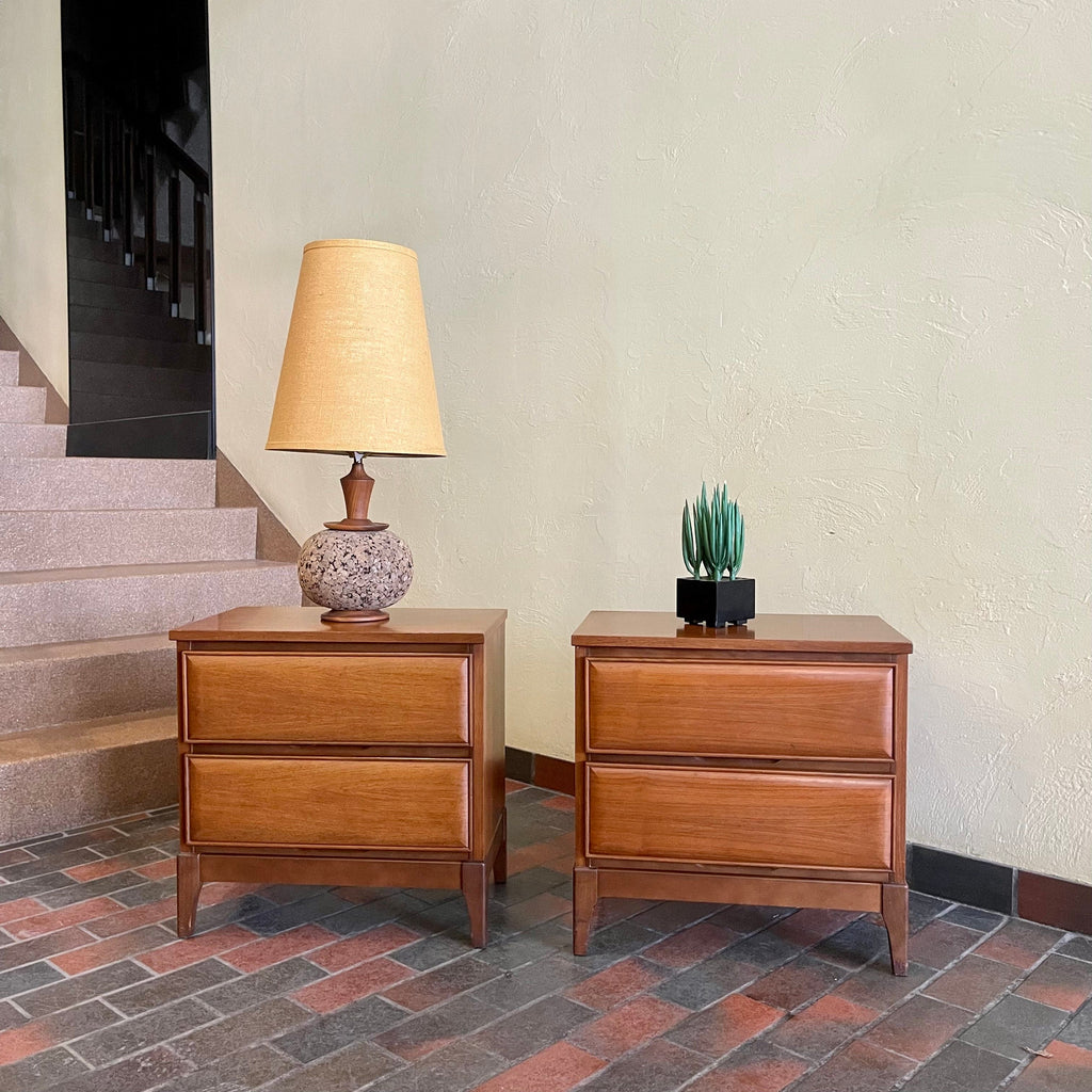 Vintage Walnut Nightstands by HPL Furniture