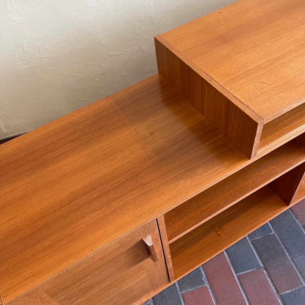 Vintage Teak Expandable Entertainment Unit and Desk