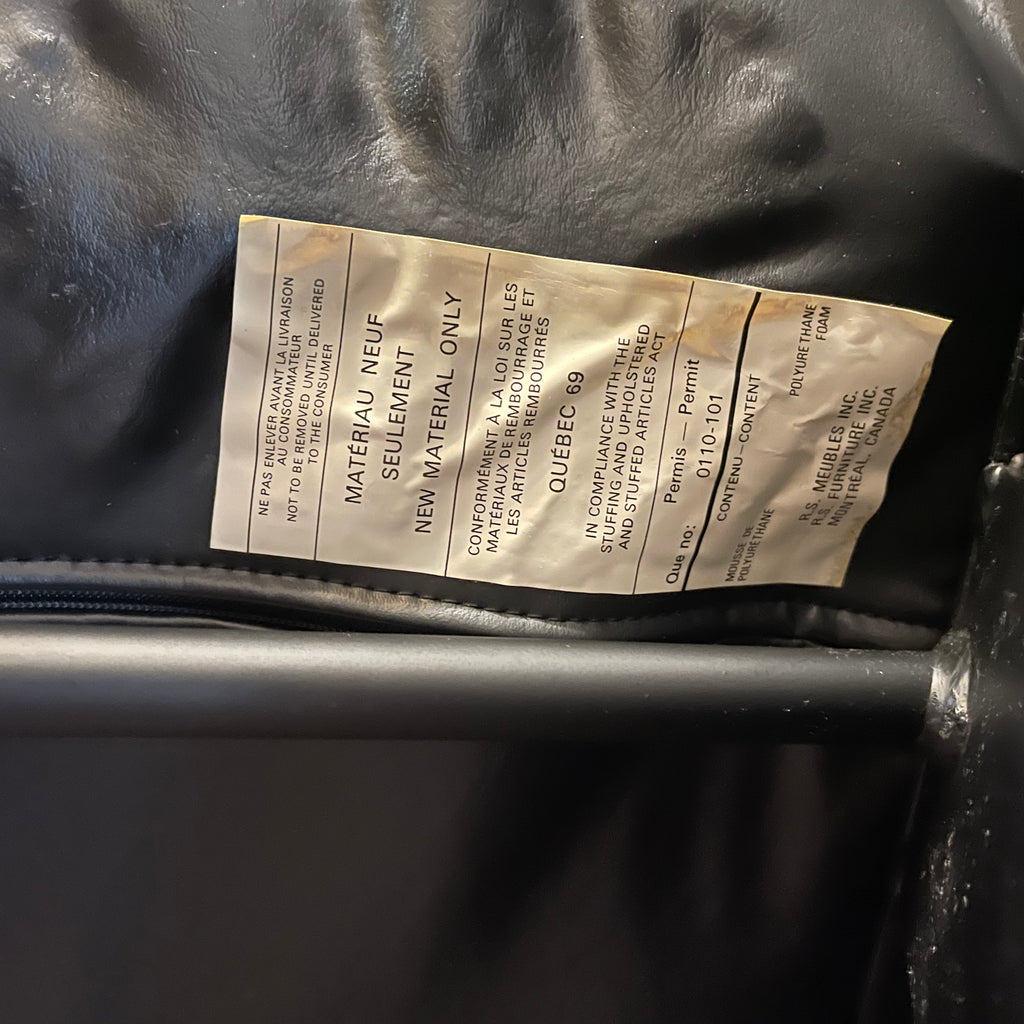 Vintage RS Associates Black Leather Reclining Lounge Chair | Mr. Mansfield Vintage 