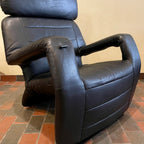 Vintage RS Associates Black Leather Reclining Lounge Chair | Mr. Mansfield Vintage 