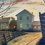“Peaceful Lane” A Painting Dated 1968 by Del Fabro. "Peaceful Lane" is a captivating painting that beckons the viewer into a world of serenity and tranquility. Even though its called "Peaceful Lane"  Some may find it foreboding.  