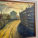 Load image into Gallery viewer, “Peaceful Lane” A Painting Dated 1968 by Del Fabro. &quot;Peaceful Lane&quot; is a captivating painting that beckons the viewer into a world of serenity and tranquility. Even though its called &quot;Peaceful Lane&quot;  Some may find it foreboding.  