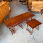 Vintage teak nesting coffee table set