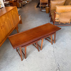 Nested view of mid-century style coffee table set
