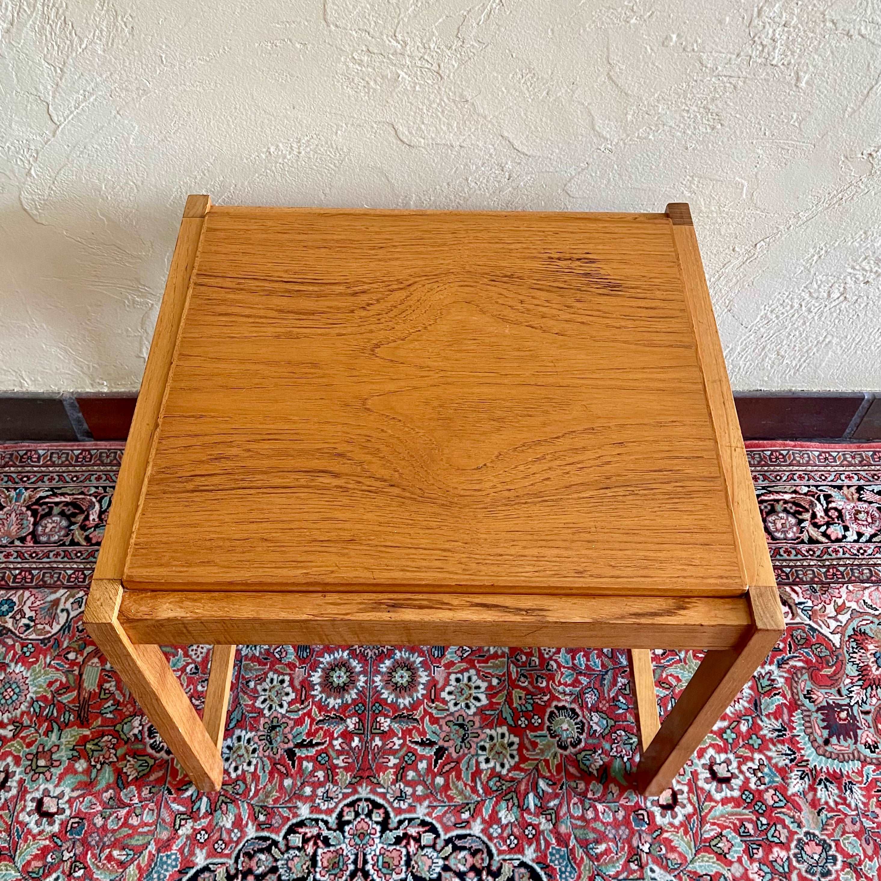 Vintage Walnut Teak Flip-Top Stool/Table by Erik Buch 