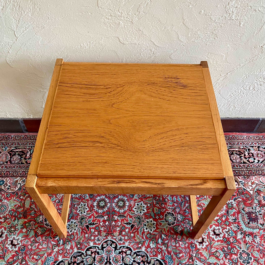 Vintage Walnut Teak Flip-Top Stool/Table by Erik Buch 