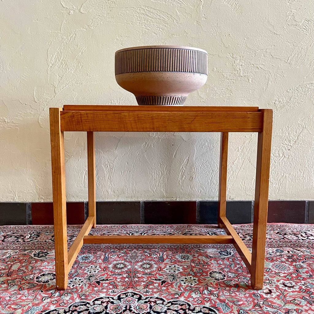 Vintage Walnut Teak Flip-Top Stool/Table by Erik Buch 