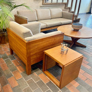 Midcentury Modern Finished Back Teak Frame Chair 