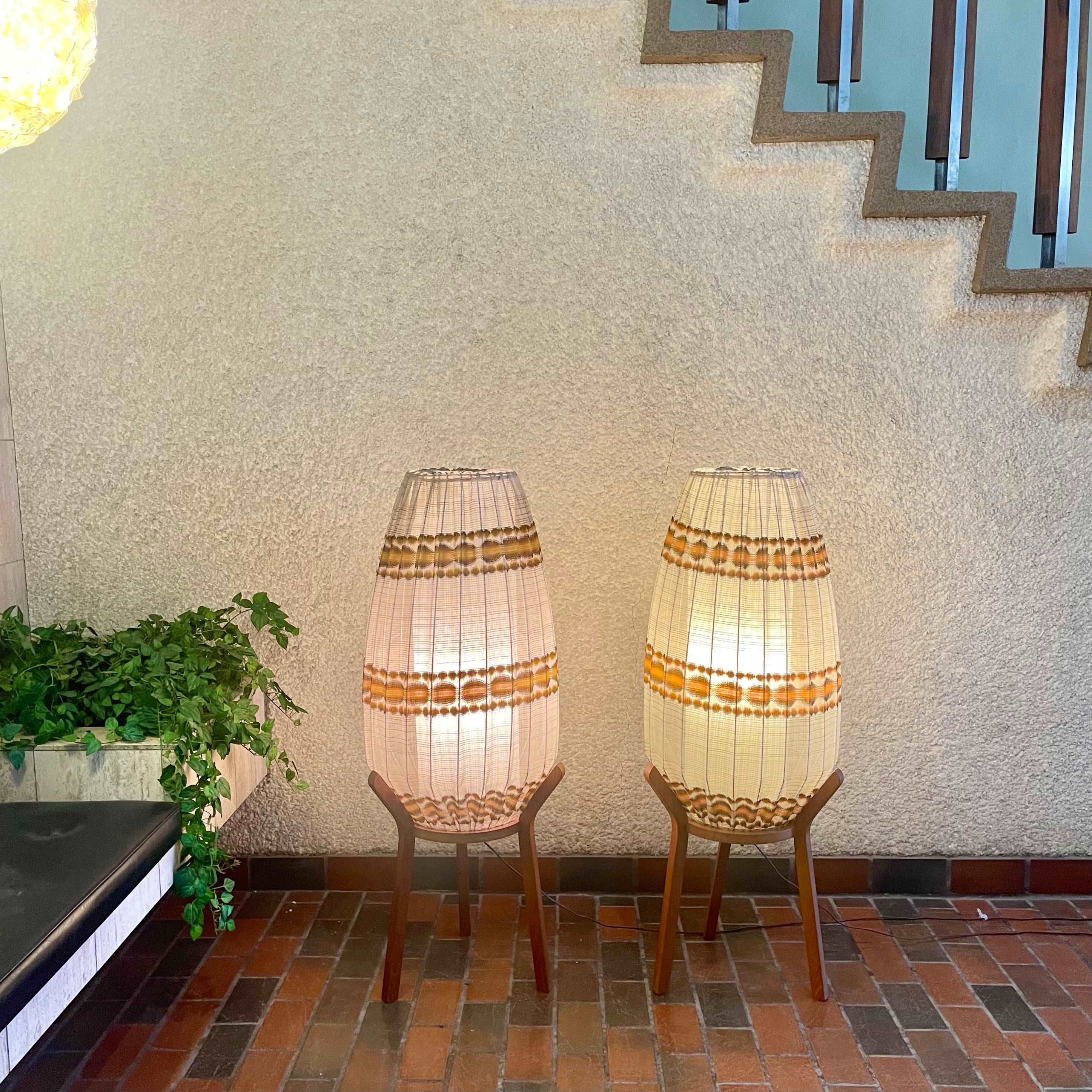 1960s Danish Teak Tripod Pod Floor Lamp