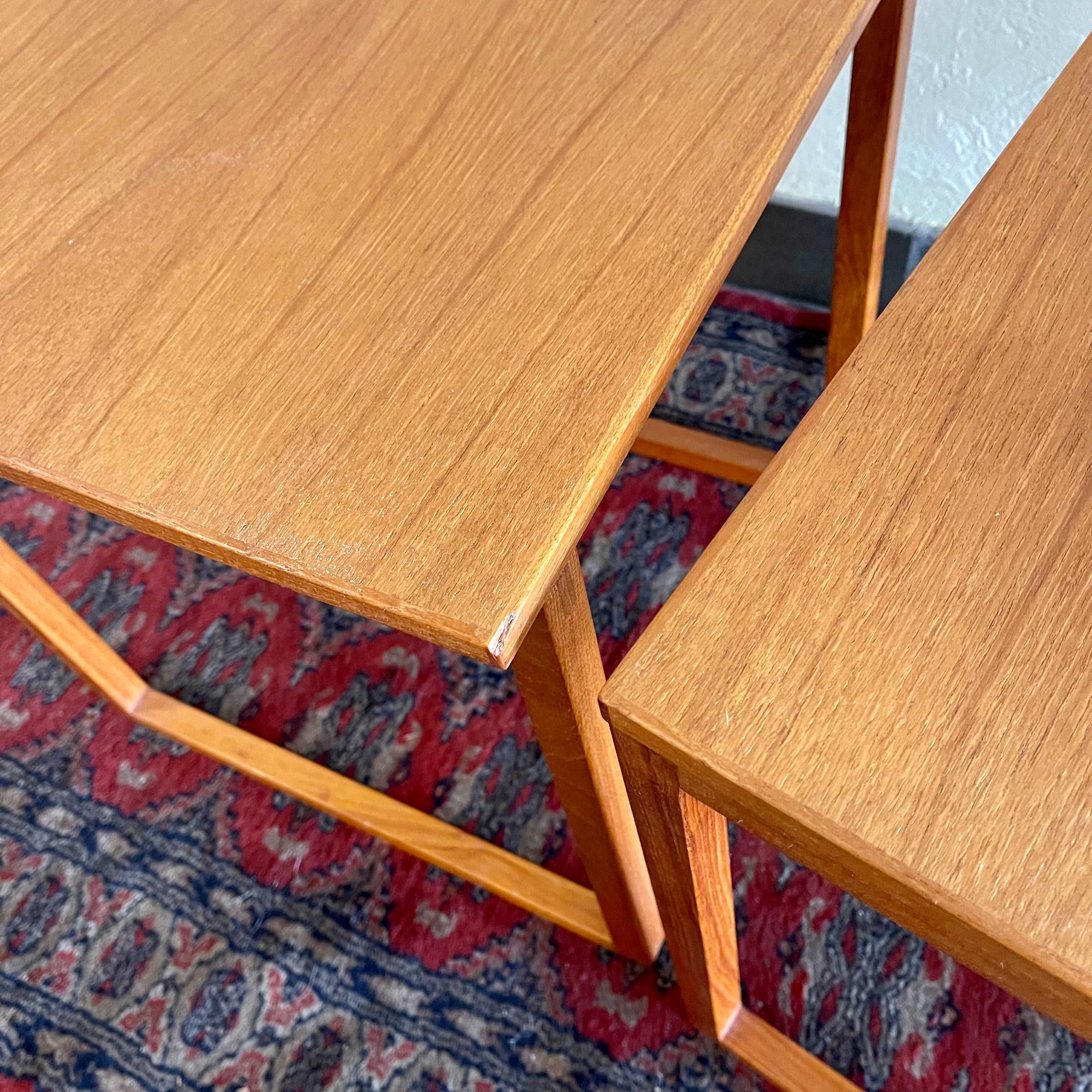 Three Teak Kai Kristiansen Cube Nesting Tables