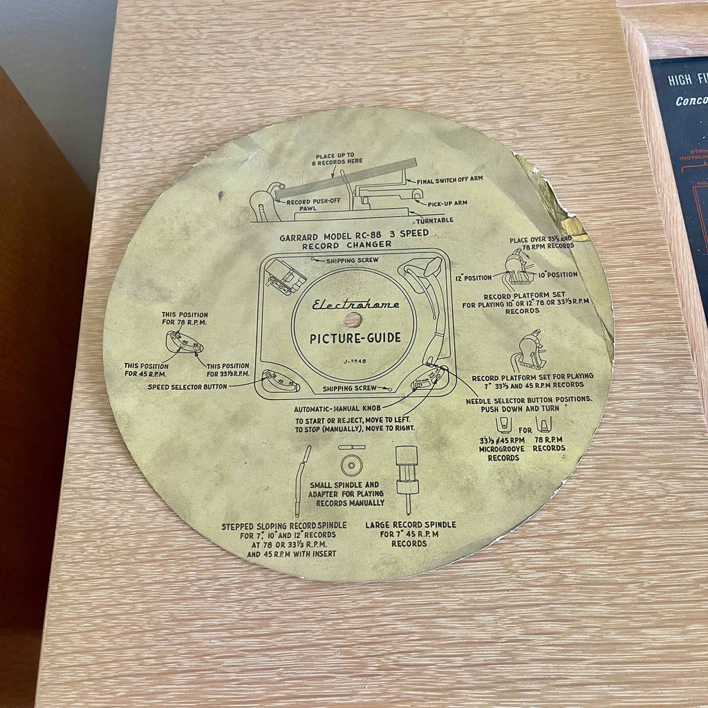 Midcentury Modern Teak Electrohome CONCORD Stereo and Record Holder 