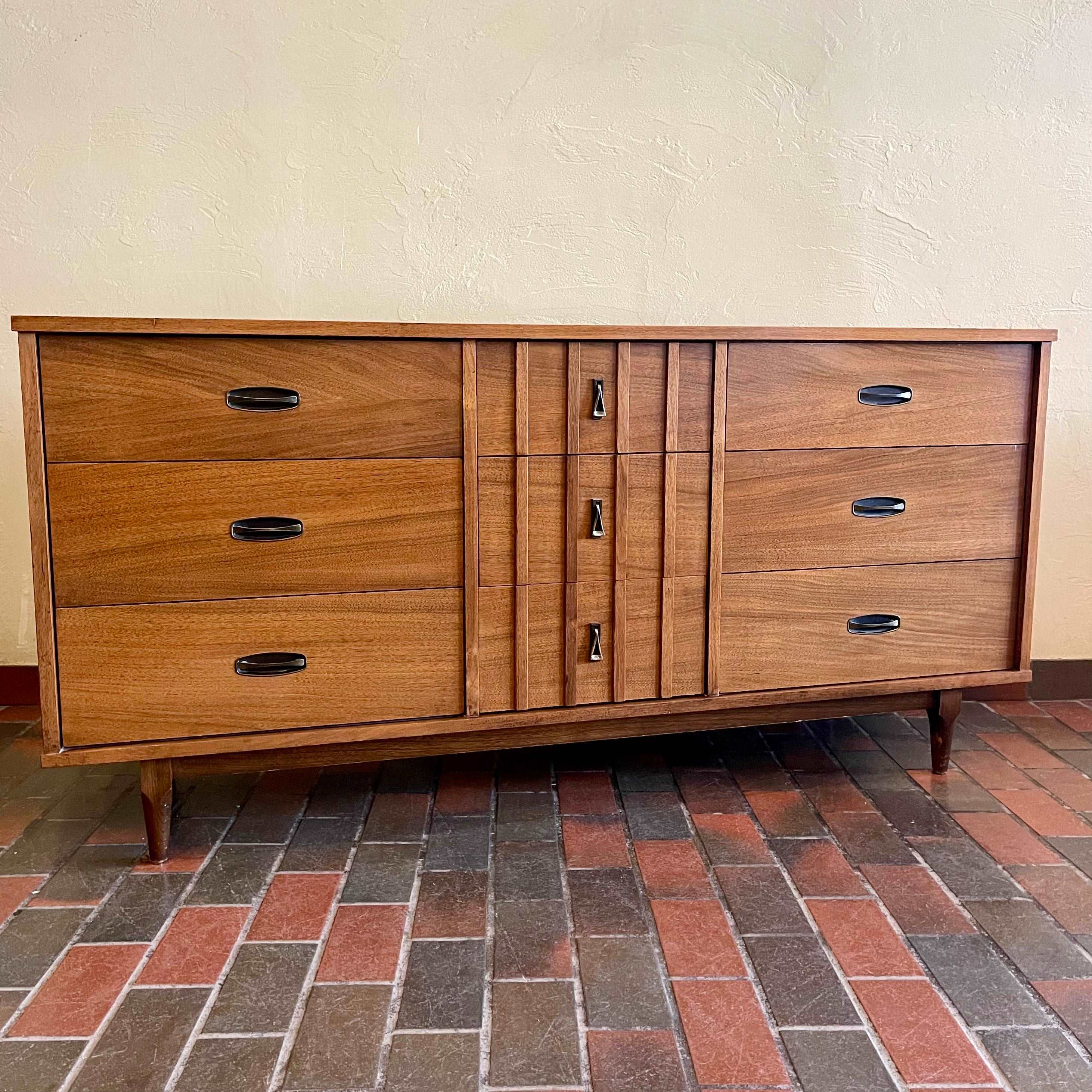 KRUG Walnut Dresser with Metal Pulls - Mr. Mansfield Vintage